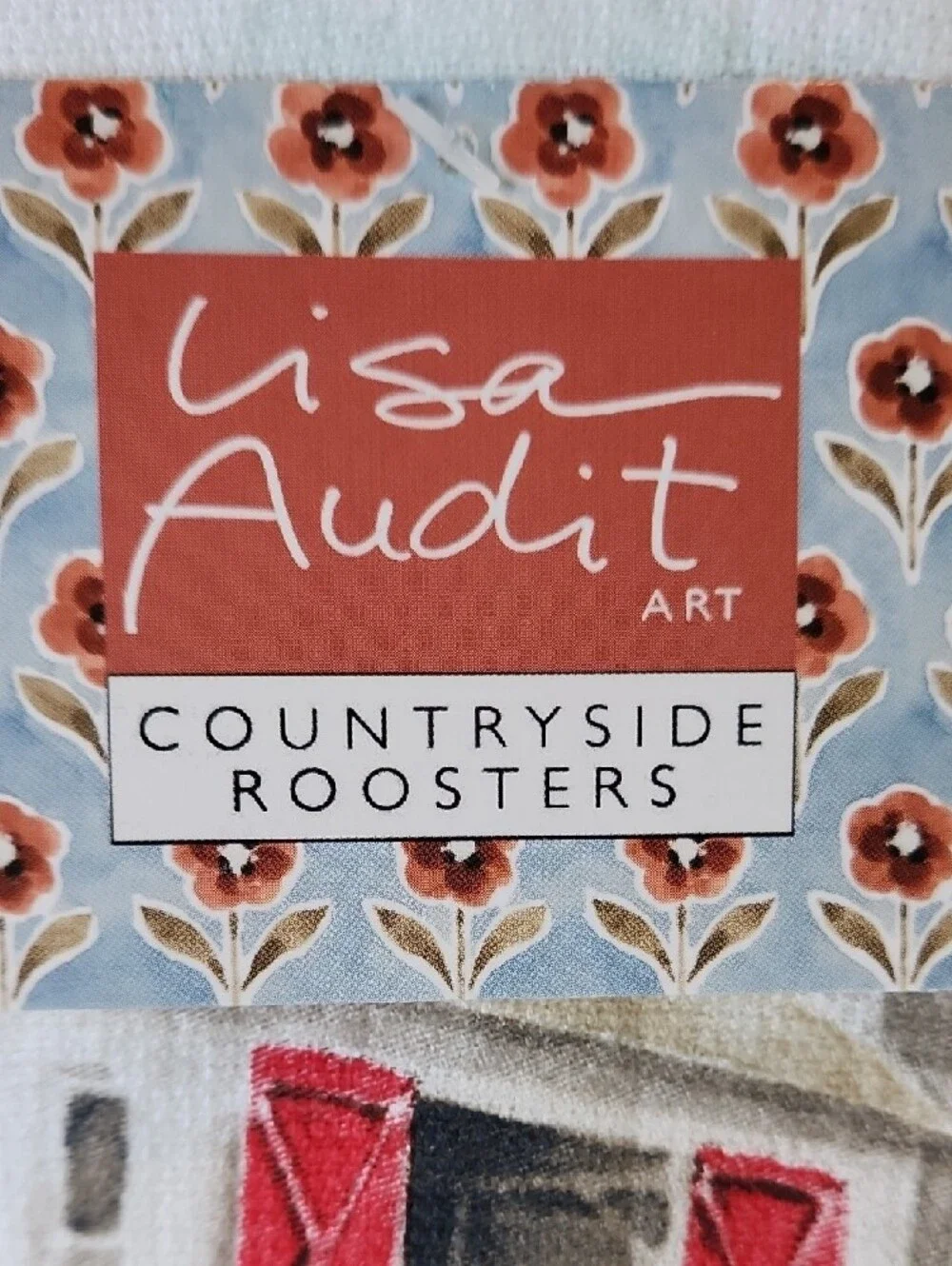 Lisa Audit 'Rise & Shine' Decorative Kitchen Towel - Blue and Red